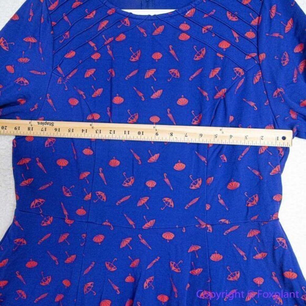 Unique Vintage GB Umbrella Print Navy Dress, plus‎ size 1X - Picture 6 of 16